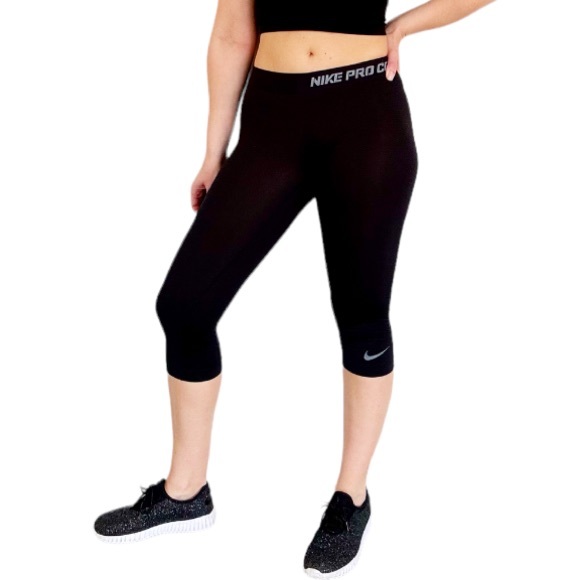 Nike Pro Combat Dri-fit black cropped length compression leggings size XS - Picture 1 of 10